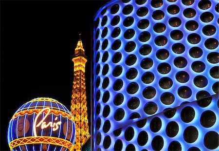 paris holidays night - U.S.A., Nevada, Las Vegas, Paris and Planet Hollywood Stock Photo - Rights-Managed, Code: 862-05999656