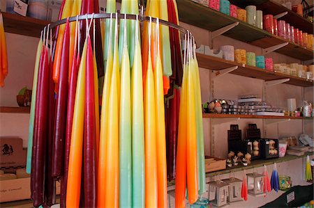 Handmade candles at the Pembrokeshire Candle Centre, near Newport, Pembrokeshire, Wales Stock Photo - Rights-Managed, Code: 862-05999694