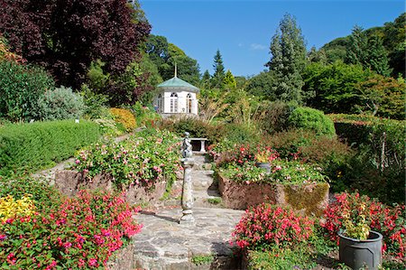 pretty garden - Gazebo and walled garden at the National Trust's Colby Woodland Garden, near Amroth, Pembrokeshire, Wales Stock Photo - Rights-Managed, Code: 862-05999695