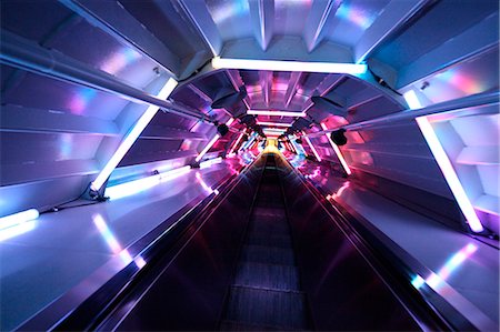 stairs on tunnel - The Atomium is a monument in Brussels, originally built for Expo 58, the 1958 Brussels Worlds Fair, Belgium Stock Photo - Rights-Managed, Code: 862-06540780