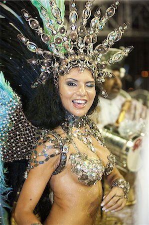 samba - South America, Rio de Janeiro, Rio de Janeiro city, Fabia Borges of the Imperio da Tijuca samba school at carnival in the Sambadrome Marques de Sapucai Stockbilder - Lizenzpflichtiges, Bildnummer: 862-06540942