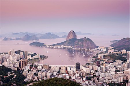Brazil, Rio de Janeiro, Sugar Loaf, Pao de Acucar,  and Morro de Urca in Botafogo Bay in Rio de Janeiro City Stock Photo - Rights-Managed, Code: 862-06540956