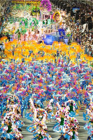 simsearch:862-06540904,k - South America, Rio de Janeiro, Rio de Janeiro city, costumed dancers at carnival in the Sambadrome Marques de Sapucai Stock Photo - Rights-Managed, Code: 862-06541001