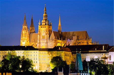 prague castle - Europe, Czech Republic, Prague, St. Vitus Cathedral and Prague Castle Foto de stock - Con derechos protegidos, Código: 862-06541222