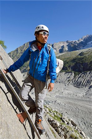 simsearch:862-06541437,k - Europe, France, French Alps, Haute Savoie, Chamonix, climbing above Mer de Glace, Mont Blanc Massif, MR, Photographie de stock - Rights-Managed, Code: 862-06541433