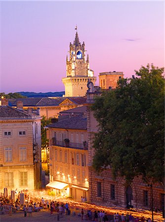 France, Provence, Avignon, Procession in Place de Palais with Town hall Stock Photo - Rights-Managed, Code: 862-06541516