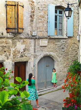 simsearch:862-06541539,k - France, Provence, SaintGuilhemleDesert, Woman photographing on road MR Stock Photo - Rights-Managed, Code: 862-06541522