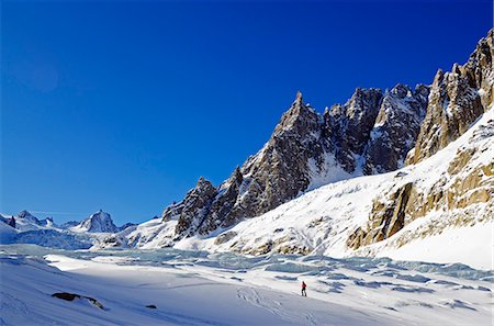 Europe, France, French Alps, Haute Savoie, Chamonix, skier in the Valle Blanche off piste ski area MR Stock Photo - Rights-Managed, Code: 862-06541684