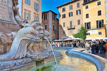 panthéton - Pantheon fountain, Piazza della Rotonda. Rome, Lazio, Italy, Europe Photographie de stock - Rights-Managed, Code: 862-06541991