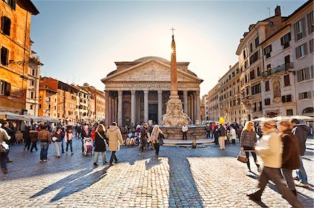 roma historical places - Pantheon, Piazza della Rotonda. Rome, Lazio, Italy, Europe Photographie de stock - Rights-Managed, Code: 862-06542018