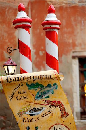 Venice, Veneto, Italy, Restaurant sign Stockbilder - Lizenzpflichtiges, Bildnummer: 862-06542098