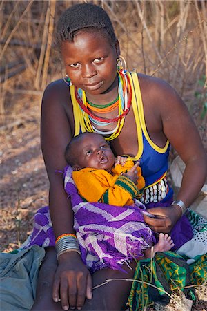 A young Pokot woman with her baby. Stock Photo - Rights-Managed, Code: 862-06542267