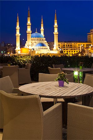 evening on the patio - Lebanon, Beirut. Indigo Restaurant at the Le Gray Hotel. Stock Photo - Rights-Managed, Code: 862-06542331