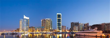 Lebanon, Beirut. The Beirut skyline from Zaitunay Bay. Foto de stock - Con derechos protegidos, Código: 862-06542341