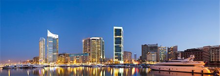 Lebanon, Beirut. The Beirut skyline from Zaitunay Bay. Photographie de stock - Rights-Managed, Code: 862-06542341