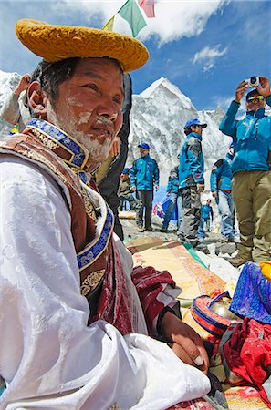 everest base camp - Asia, Nepal, Himalayas, Sagarmatha National Park, Solu Khumbu Everest Region, a puja ceremony at Everest Base Camp Stock Photo - Rights-Managed, Code: 862-06542418