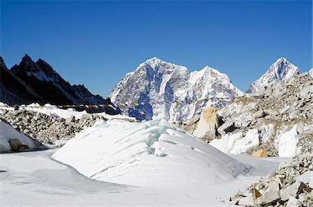 prayer flag - Asia, Nepal, Himalayas, Sagarmatha National Park, Solu Khumbu Everest Region, ice formation at Everest Base Camp Stock Photo - Rights-Managed, Code: 862-06542419