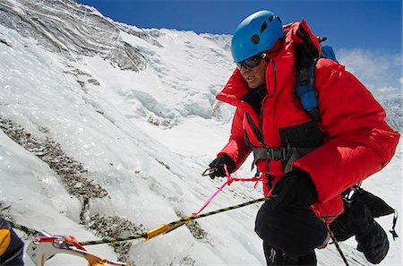 Asia, Nepal, Himalayas, Sagarmatha National Park, Solu Khumbu Everest Region, climber on the Lhotse Face Foto de stock - Con derechos protegidos, Código: 862-06542478