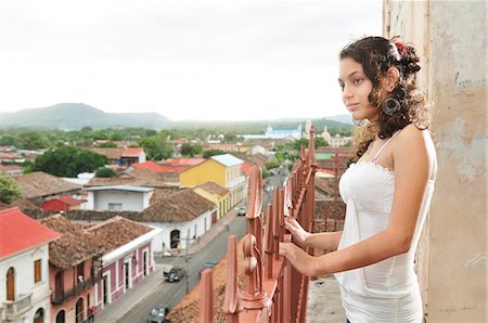 Portrait of girl with views of Granada, Nicaragua, Central America Stock Photo - Rights-Managed, Code: 862-06542574