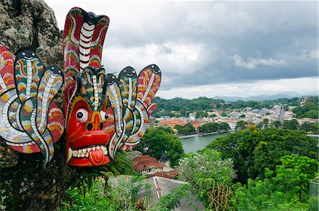 Sri Lanka, Sacred city of Kandy, UNESCO World Heritage Site, souvenir mask Photographie de stock - Rights-Managed, Code: 862-06543036