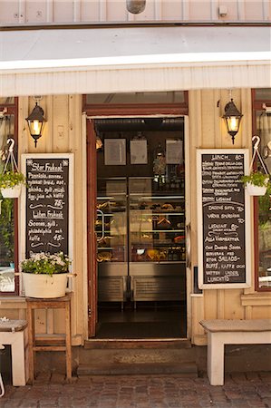 restaurant door exterior - Gothenburg, Sweden. Traditional cafe in Gothenburgs old town. Stock Photo - Rights-Managed, Code: 862-06543067