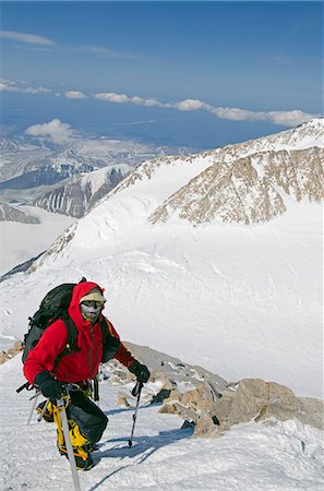 simsearch:862-06543335,k - USA, United States of America, Alaska, Denali National Park, climber on Mt McKinley 6194m, highest mountain in north America , MR, Foto de stock - Con derechos protegidos, Código: 862-06543334