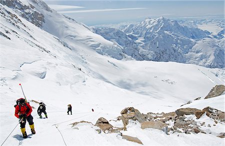 snow climbing - USA, United States of America, Alaska, Denali National Park, climbing expedition on Mt McKinley 6194m, highest mountain in north America Stock Photo - Rights-Managed, Code: 862-06543333