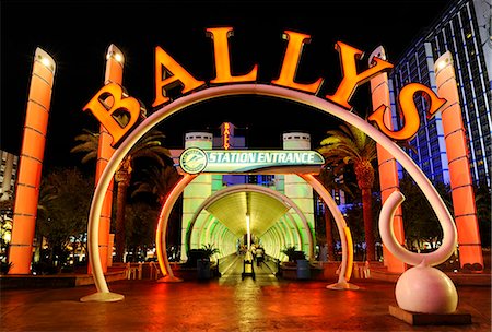 sidewalk palm trees pictures - U.S.A., Nevada, Las Vegas, Ballys Stock Photo - Rights-Managed, Code: 862-06543429