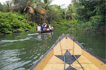 simsearch:862-06675946,k - South America, Brazil, Para, Amazon, Marajo island, tourists in wooden canoes visiting red mangrove forest near Soure Foto de stock - Con derechos protegidos, Código: 862-06675960