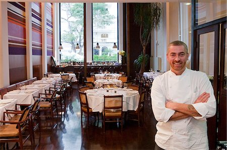 South America, Brazil, Sao Paulo, Brazilian chef Alex Attala in the dining room of his award winning D.O.M restaurant in Jardins Stockbilder - Lizenzpflichtiges, Bildnummer: 862-06676138