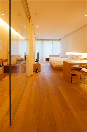 simsearch:862-06676364,k - China, Beijing, Sanlitun Village. Bedroom at The Opposite House hotel. Stock Photo - Rights-Managed, Code: 862-06676166