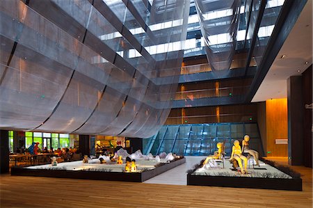China, Beijing, Sanlitun Village. The lobby of The Opposite House hotel. Stockbilder - Lizenzpflichtiges, Bildnummer: 862-06676163
