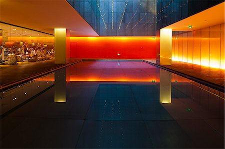 decor design - China, Beijing, Sanlitun Village. The swimming pool at The Opposite House hotel. Stock Photo - Rights-Managed, Code: 862-06676171