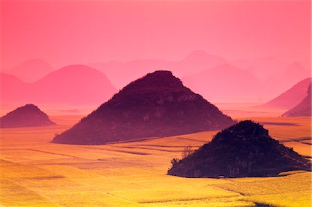 China, Yunnan, Luoping. Mustard fields in bloom amongst the karst outcrops at Luoping. Photographie de stock - Rights-Managed, Code: 862-06676226