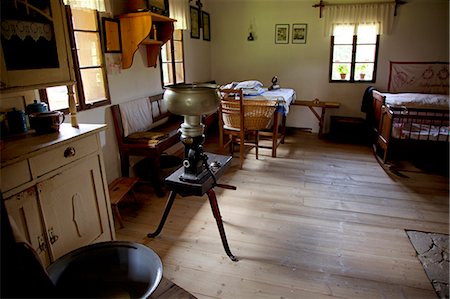 skansen - Czech Republic, North Moravia, Zlin, Roznov pod Radhostem, Wallachian Town. Interior of traditional wooden houses Stock Photo - Rights-Managed, Code: 862-06676586