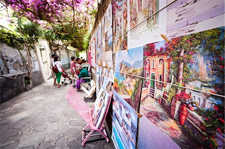 picture artist - Italy, Campania, Salerno district, Peninsula of Sorrento, Positano. Stock Photo - Rights-Managed, Code: 862-06677025