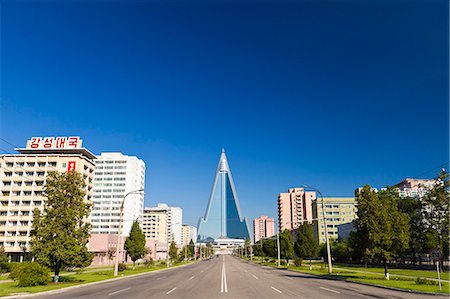 simsearch:862-06677209,k - Democratic Peoples Republic of Korea. North Korea, Pyongyang. The Ryugyong Hotel, commonly referred to as the Hotel of Doom. Stock Photo - Rights-Managed, Code: 862-06677235