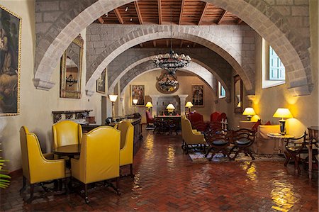 expensive - South America, Peru, Cusco, the lobby bar at the Orient Express Monasterio hotel, housed in a former Spanish convent, PR, Stock Photo - Rights-Managed, Code: 862-06677447