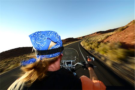 speed biker - Man riding his Harley near Flagstaff, Arizona, USA Stock Photo - Rights-Managed, Code: 862-06677505