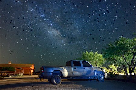 desert night - Truck at night at Apache Spirit Ranch, near Tombstone, Arizona, USA Stock Photo - Rights-Managed, Code: 862-06677528