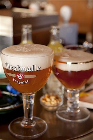 european outdoor cafe - Leuven, Belgium. Traditional Belgian beer. Photographie de stock - Rights-Managed, Code: 862-06824955