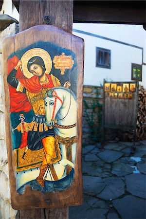Europe, Bulgaria, Etar Ethnographic Village Museum, painted icons Photographie de stock - Rights-Managed, Code: 862-06824995