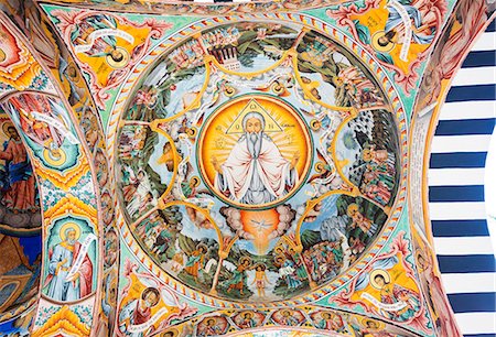 Europe, Bulgaria, Rila Monastery, frescoes by Zahari Zograf, Nativity Church, Unesco World Heritage Site Photographie de stock - Rights-Managed, Code: 862-06825044
