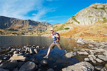 running on trails - Europe, Bulgaria, Sedemte Rilski Ezera,  hiker in Seven Lakes hiking area (MR) Stock Photo - Rights-Managed, Code: 862-06825051