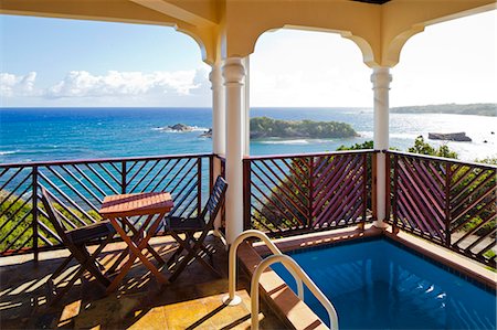 exclusivo - Dominica, Calibishie. The view from the Penthouse at Calibishie Cove. Foto de stock - Con derechos protegidos, Código: 862-06825218
