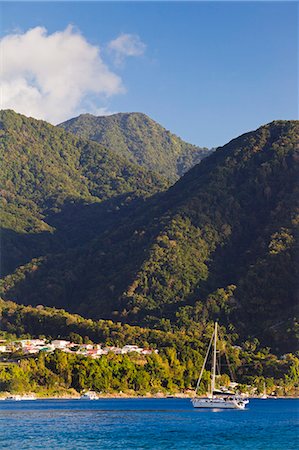 Dominica, Roseau. Boats near Castle Comfort. Stock Photo - Rights-Managed, Code: 862-06825246