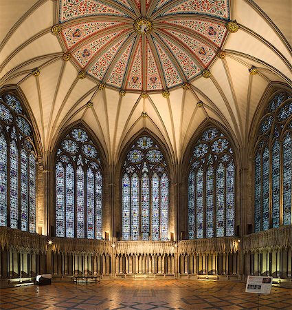 United Kingdom, England, North Yorkshire, York. The Chapter House at York Minster. The largest of it's kind in the UK without a central column. Stock Photo - Rights-Managed, Code: 862-06825405