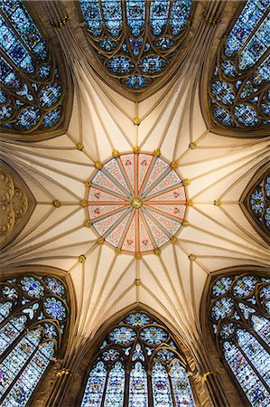 stain glass window - United Kingdom, England, North Yorkshire, York. The Chapter House at York Minster. The largest of it's kind in the UK without a central column. Stock Photo - Rights-Managed, Code: 862-06825406