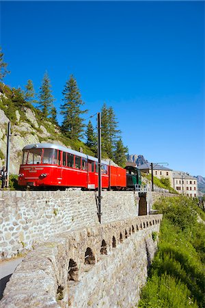 Europe, France, Haute Savoie, Rhone Alps, Chamonix Valley, Montenvers mountain railway Stock Photo - Rights-Managed, Code: 862-06825443