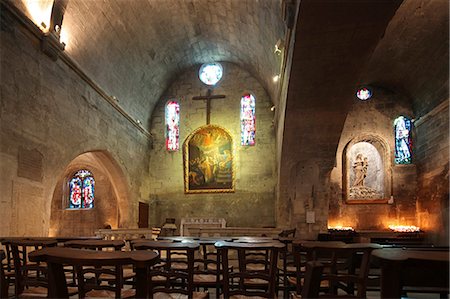 A Church in Les Baux-de-Provence, which is a commune in the Bouches-du-Rhone department in southern France, in the province of Provence. Stock Photo - Rights-Managed, Code: 862-06825477